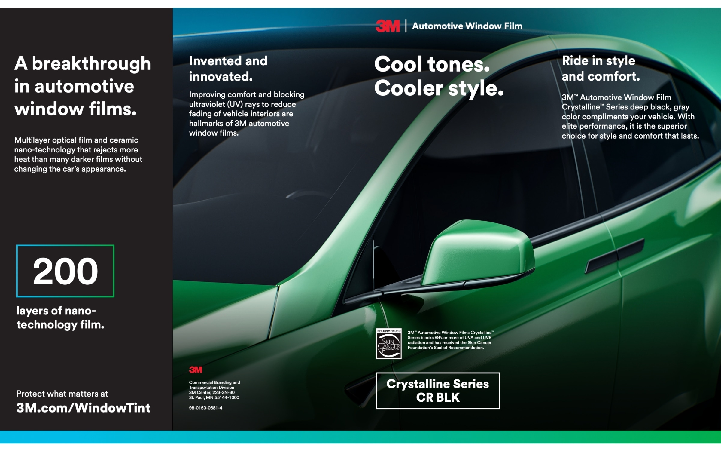 Phim cách nhiệt ô tô 3M Crystalline Black Series